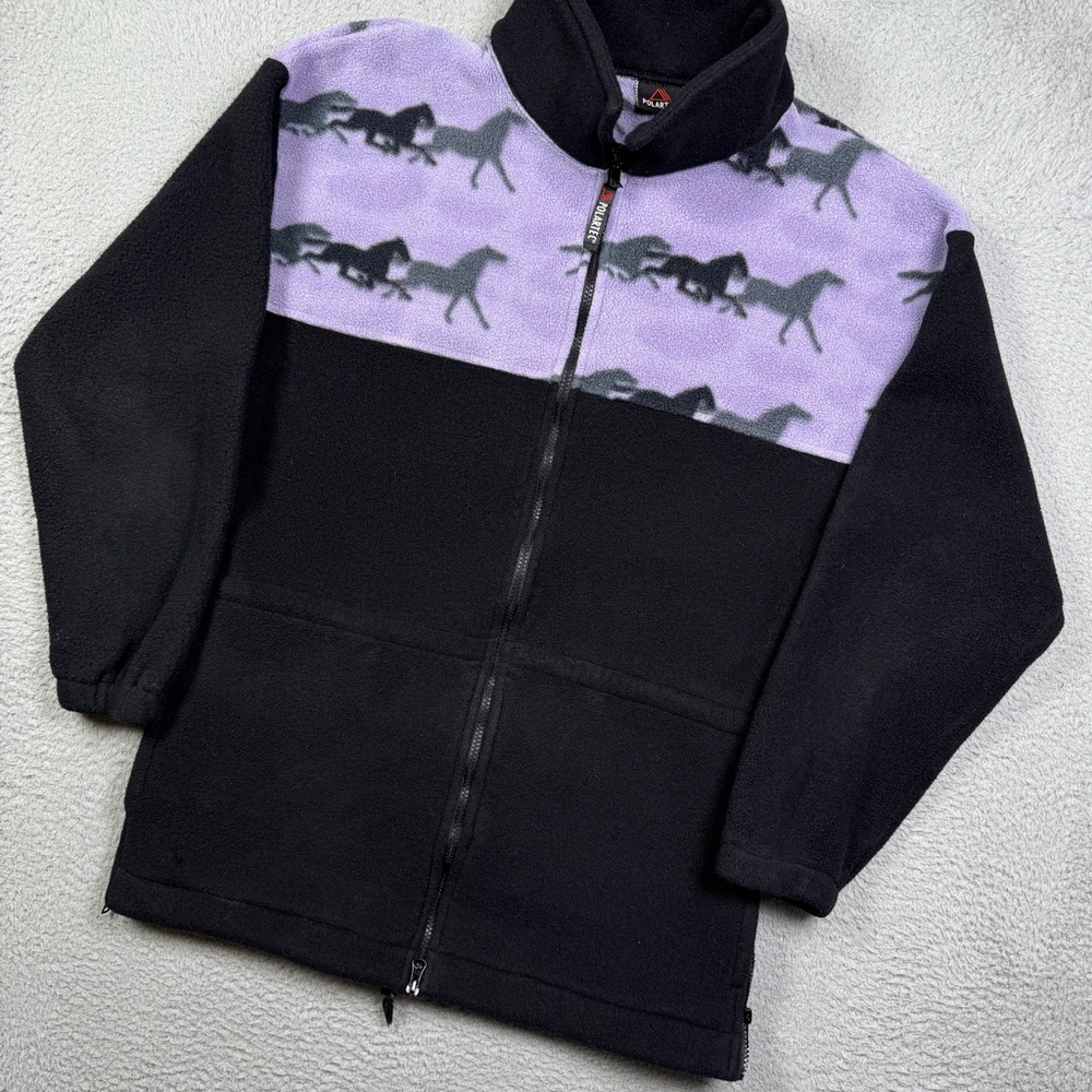 Vintage polartec horse animal nature‎ fleece jacket